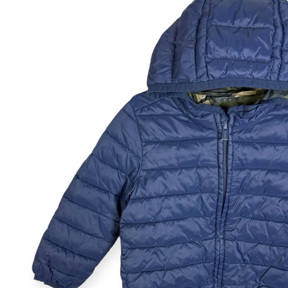 Old Navy Blue Puffer Jacket with Camouflage Lining